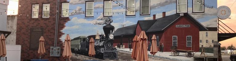 Hamilton, MO Train Depot Mural
